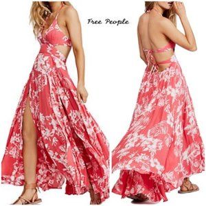 🆕️ Free People Lille Printed Tie-Back Maxi Dress